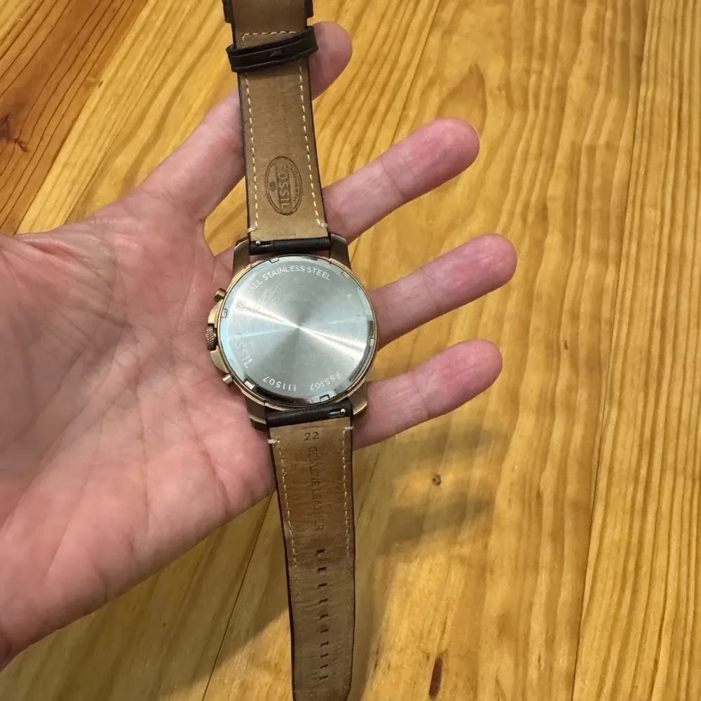 Fossil Men's Brown Leather Band Analog Water-Resistant Dress Watch FS-5107